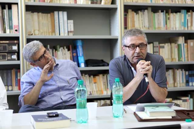 da sinistra: Prof. Giuseppe Lupo, Prof. Angelo Colangelo